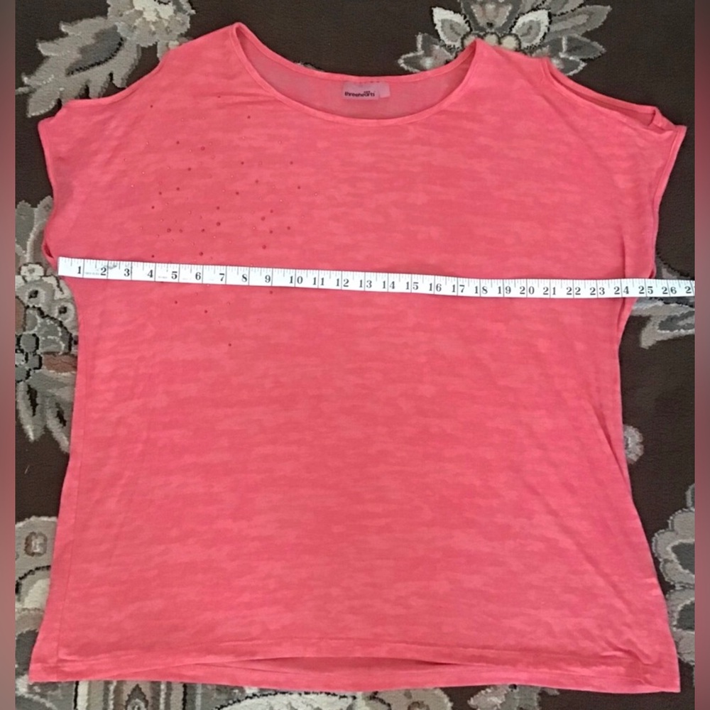 Three Hearts Orange T-Shirt Sz. XL